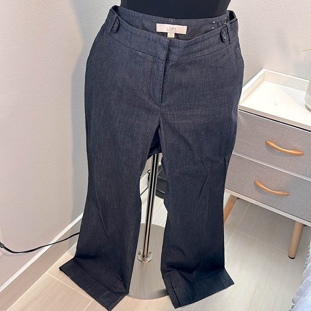 Ann Taylor Loft Chambray Stretch pants in size 14